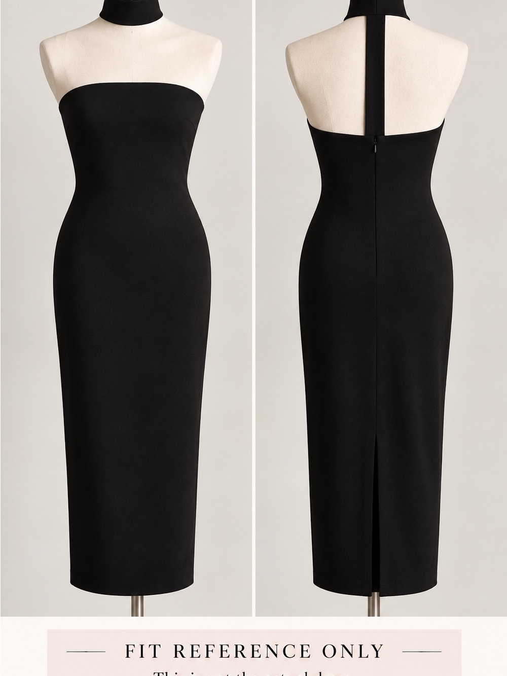 Zara Black Strapless Midi Sheath Dress